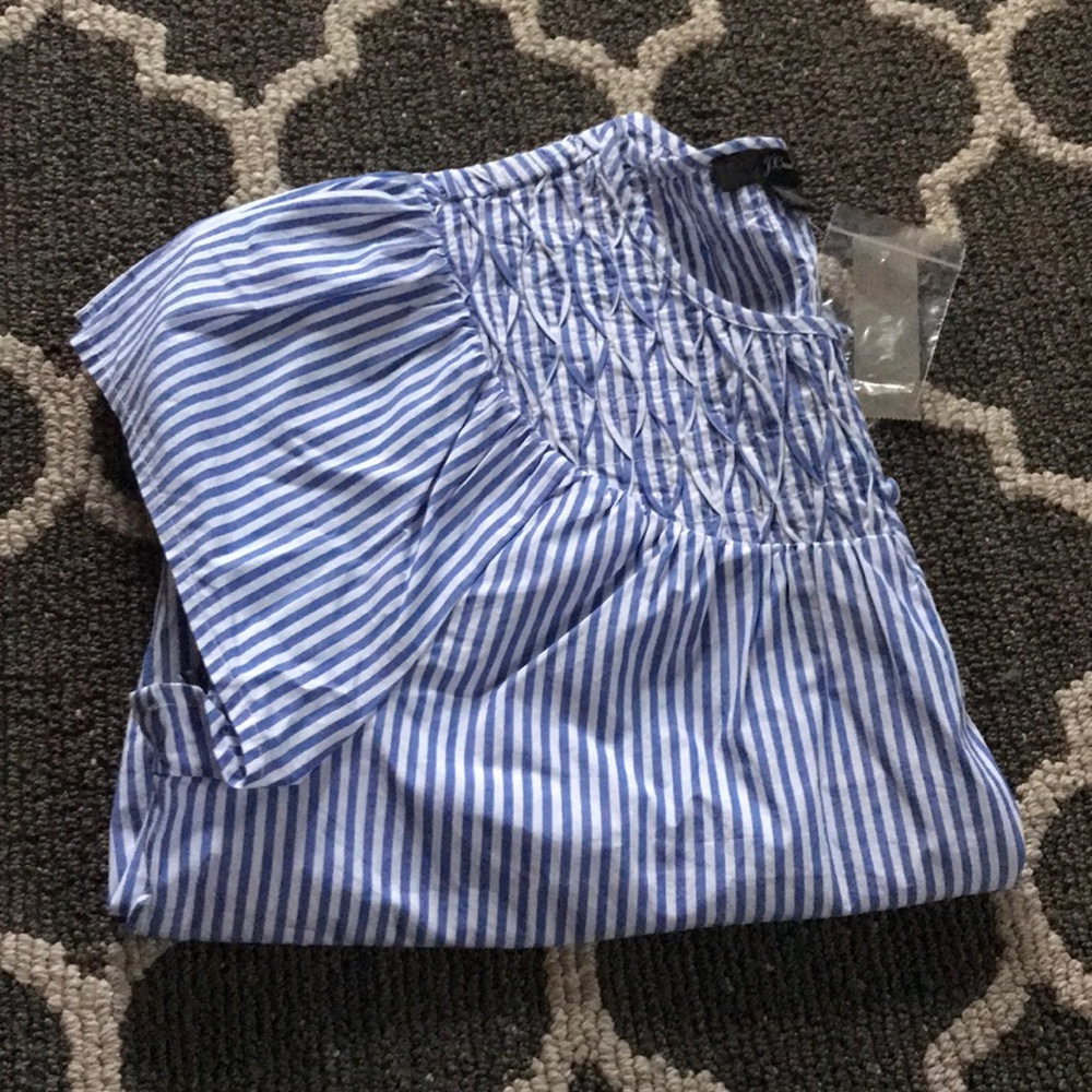 **sale*NWT J Crew striped button up blouse smocked